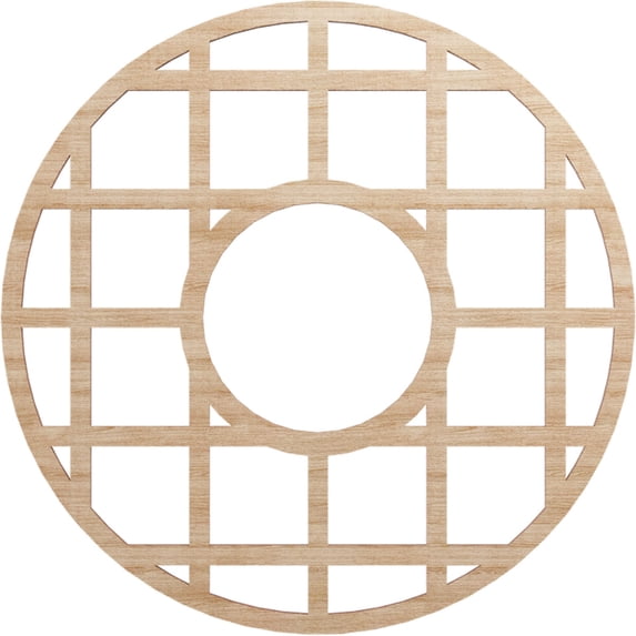 22"OD x 8"ID x 3/8"T O'Neal Wood Fretwork Pierced Ceiling Medallion, Alder