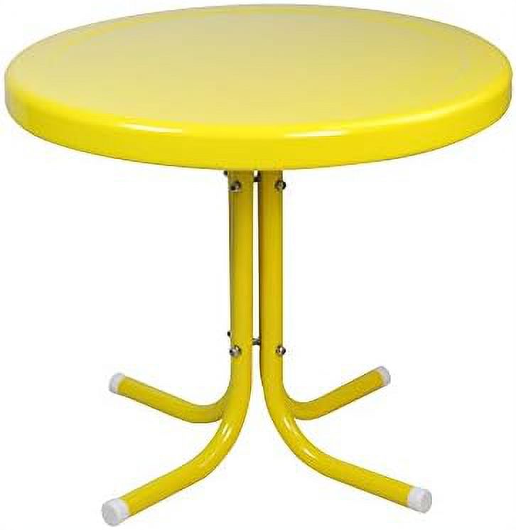 22" Outdoor Metal Side Table, Yellow