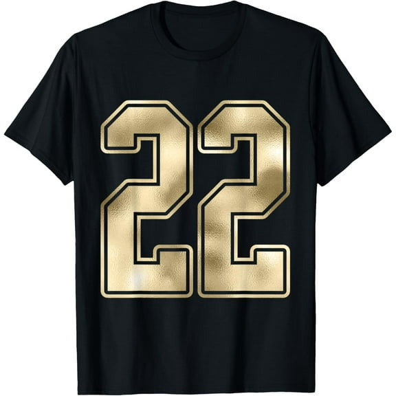 #22 Outline Number 22 Sports Fan Jersey Style Costume T-Shirt