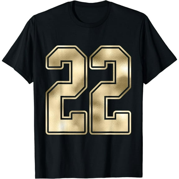 #22 Outline Number 22 Sports Fan Jersey Style Costume T-Shirt