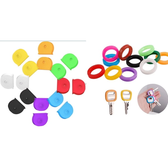 22 PCS Key Caps, 16 PCS Plastic Key Caps, Key Identification Keys For House Keys