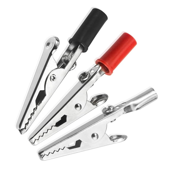 22 PCS Metal Alligator Clips Electrical Test Clamps with Plastic Hands Red Black Kit Alligator Clip Spring Clamps for Laboratory Electric Testing Work