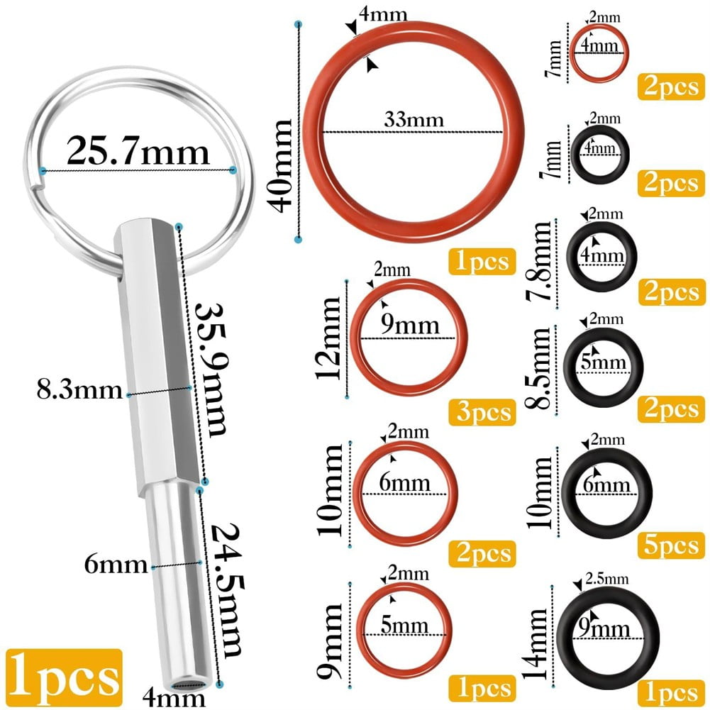 22 PCS Silicone O Ring Kit with Oval Head Key Tool for Various Coffee ...
