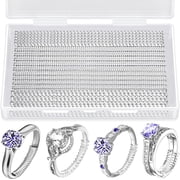 22 Pack Ring Sizer Adjuster for Loose Rings, 4 Sizes Silicone Ring Guards Invisible Ring Adjuster Spiral Ring Spacers Fitter with Polishing Cloth, Transparent Ring Resizer Tightener for Women and Men