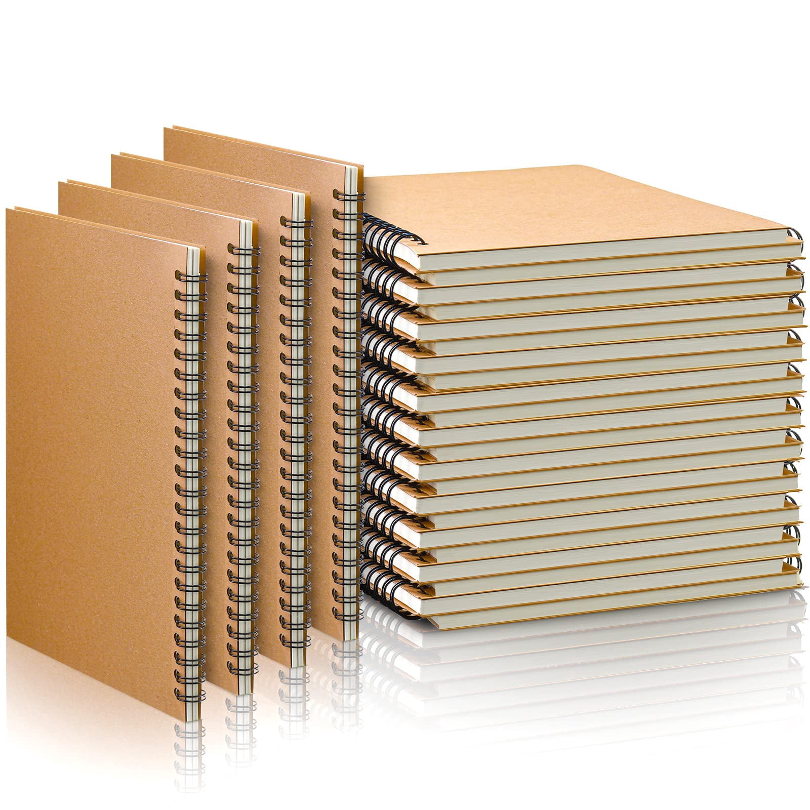 22 Pack Spiral Notebook Bulk  Back To School Hardcover Journal 5.5 X 8.3 Inch First Day Of Travel Writing Notepad 50 Sheets 100 Pages (unlined Brown)