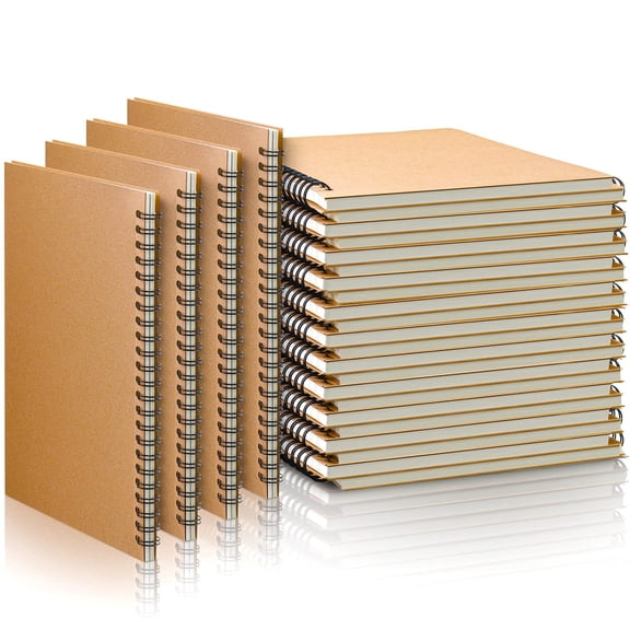 22 Pack Spiral Notebook Bulk  Back To School Hardcover Journal 5.5 X 8.3 Inch First Day Of Travel Writing Notepad 50 Sheets 100 Pages (unlined Brown)