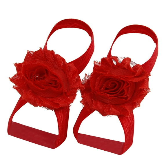 22 Pairs Solid Chiffon Flower Barefoot Sandals Feet Accessories For Baby Girls Toddlers Kids Kids Summer Outdoor Shoes E