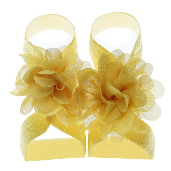 22 Pairs Solid Chiffon Jelly Sandals Girls Flower Barefoot Sandals Feet Toddler Girls Sandals Size 5 Accessories for Girls Size 4 Toddler Girl Sandalss Toddlers One Size