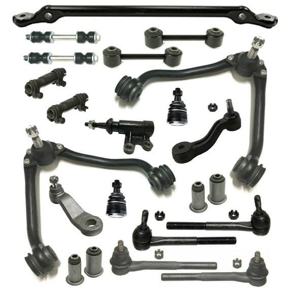 22 Pc Steering & Suspension Center Link with Idler & Pitman Arms Control Arm Tie Rod Ends Front & Rear Sway Bars Control Arm Bushing