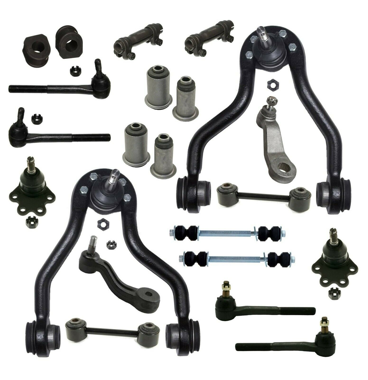22 Pc Suspension Kit Upper Control Arm with Ball Joints & Bushing Left