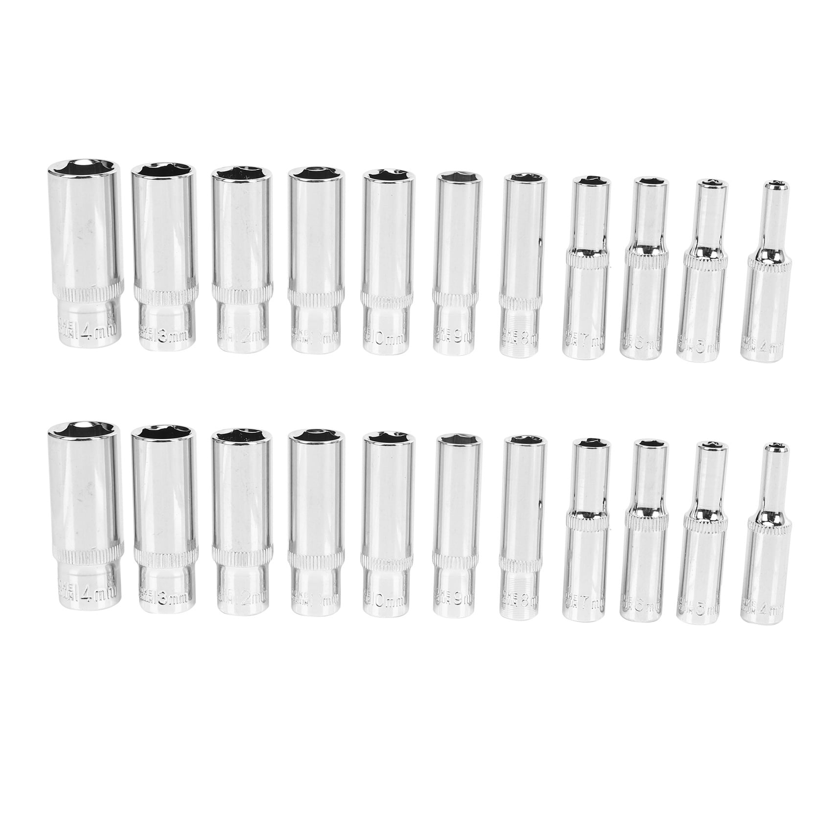 22 Pcs 1/4 Inch Drive Deep Socket Set Hand Tools 6 Point Long Socket