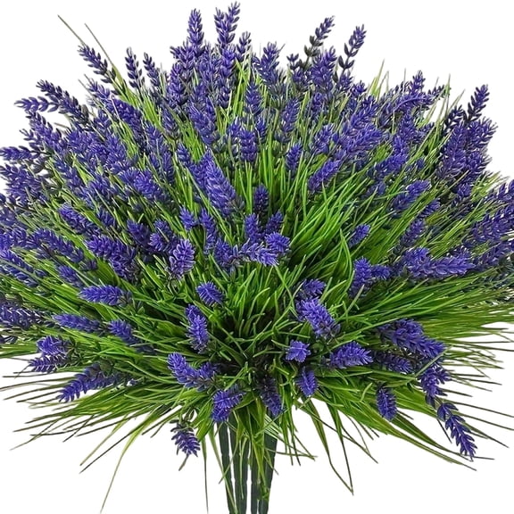 22 Pcs Dark Purple Artificial Lavender Stems, 14 Inch Bendable Adjustable Faux Flowers, Realistic Fabric Floral Decor for Indoor Table Shelf Outdoor Patio Garden Arrangement (k)