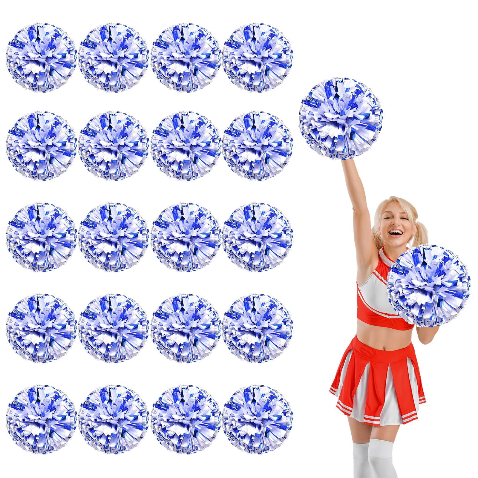 22 Pcs Cheerleading poms,pom poms Cheerleading with Four Finger Payment Cheer Pom Pomsfor Dance, Matches, Team Spirit Sports