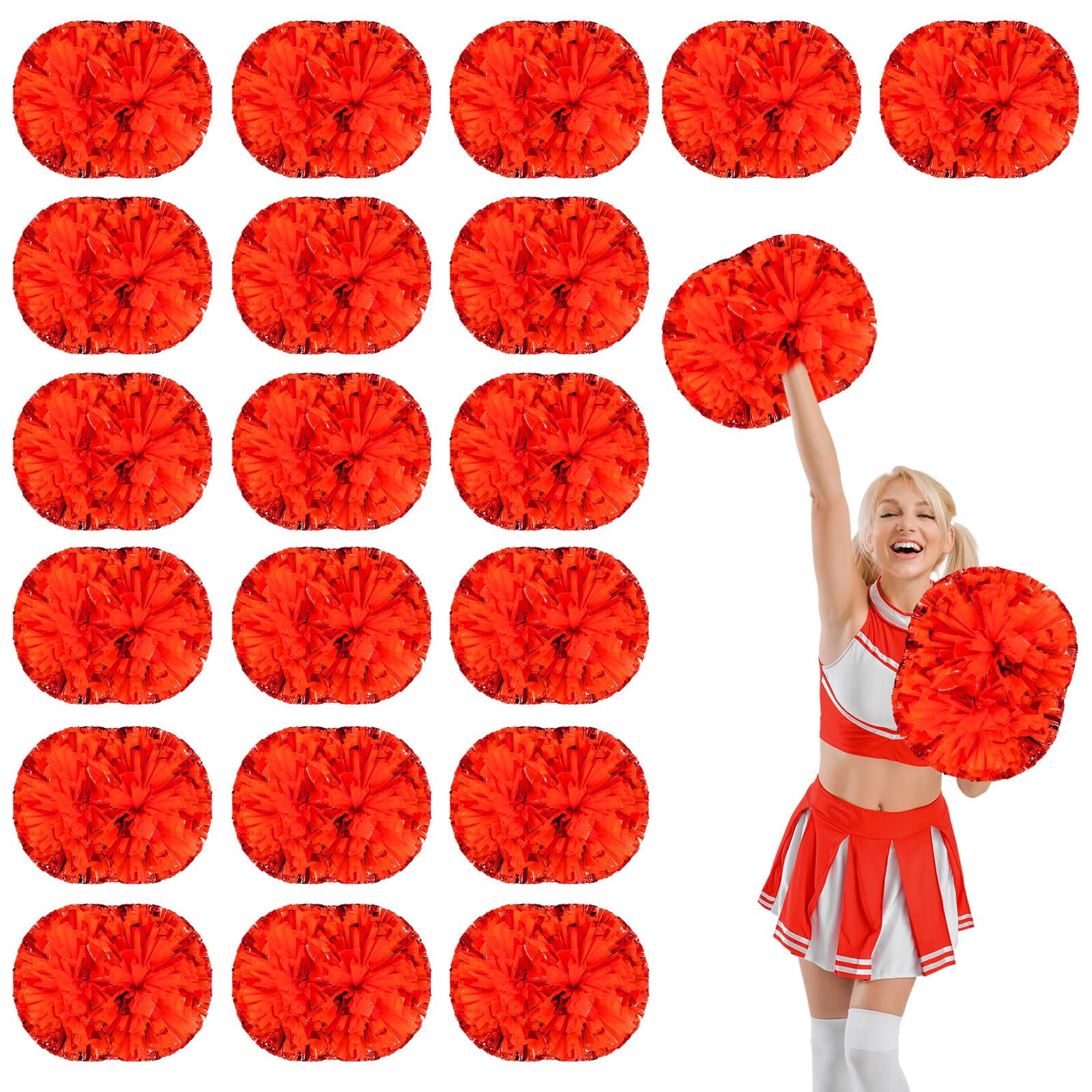 22 Pcs Cheerleading poms,pom poms Cheerleading with Handle Style Cheer Pom Pomsfor Dance, Matches, Team Spirit Sports