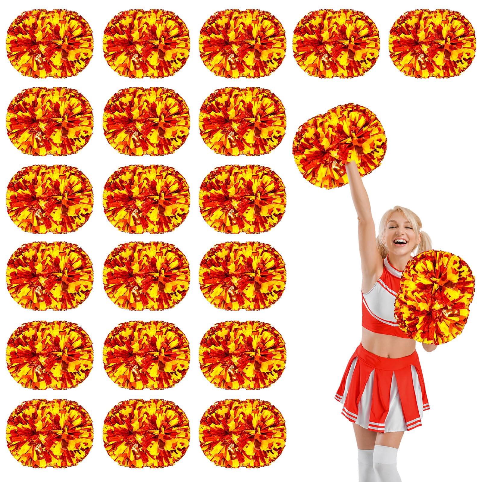 22 Pcs Cheerleading poms,pom poms Cheerleading with Handle Style Cheer Pom Pomsfor Dance, Matches, Team Spirit Sports