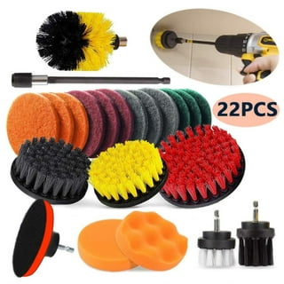Drill Brush Attachment Set, Scrub Brush Power Scrubber Drill Brush Kit(11  Pieces), Scouring Pad All Purpose Cleaning Kit for Bathroom, Toilet, Grout