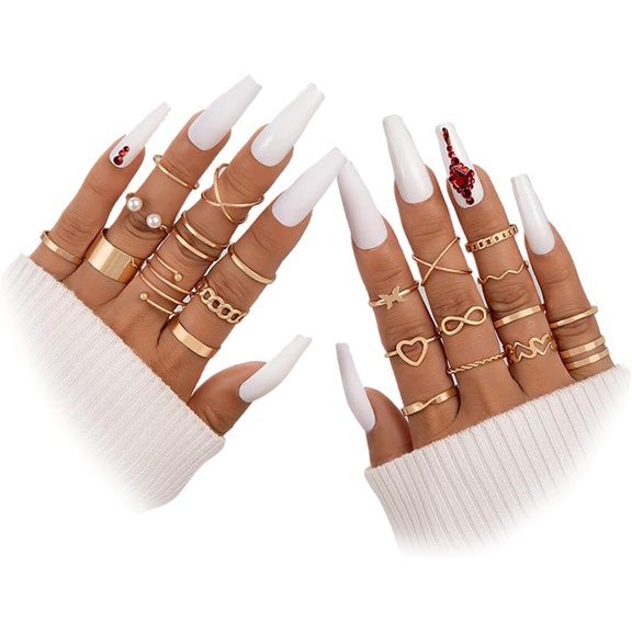 22 Pcs Gold Knuckle Rings Set for Women,Boho Fashion Thick Finger Stacking Rings,Vintage Midi Hollow Statement Rings Pack Jewelry Gift