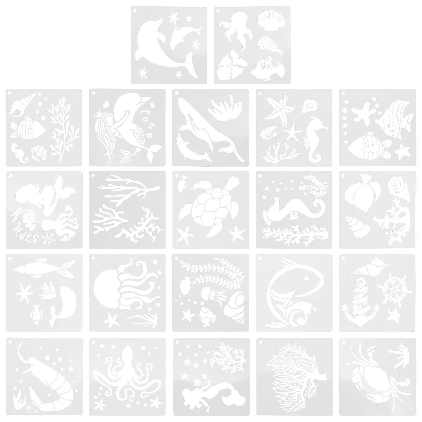22 Pcs Marine Cutout Template DIY Template Floral Stencil Flower Molds 22 Pcs Marine Cutout Template DIY Template Floral Stencil Flower Molds