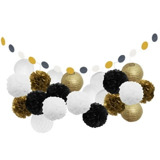 EpiqueOne 22pc Black, White, and Gold Decorative Party Decoration