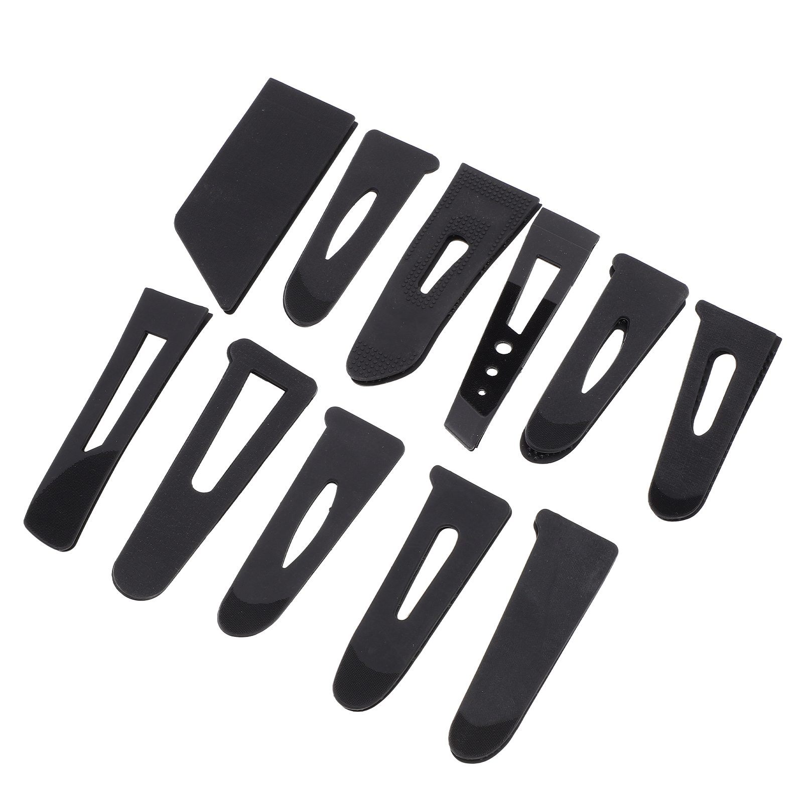 22 Pcs Sleeve Loop Tie Black Duct Tape Garment Cuff Tab Adjustment Carabiner Pvc