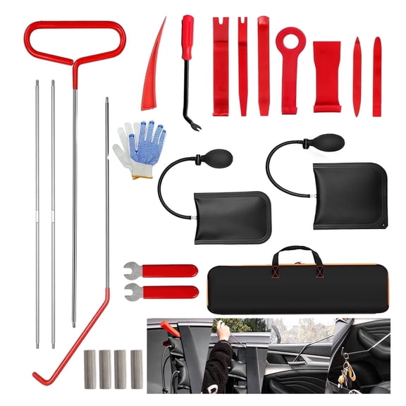 XYHOOK  22-Piece Stainless Steel 67-inch Long-Handled Car Tool Set, Automotive Repair Tools, Set for Opening Windows and  Doors