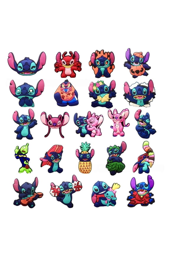 22 Pcs Stitch Shoe Charms for Clog Sandals, Cute Shoes Decoration Charms for Teen Adults