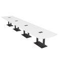 thumbnail image 1 of 22 Person Arc Rectangle Powered Modular Boardroom Table Double Bases, 1 of 8