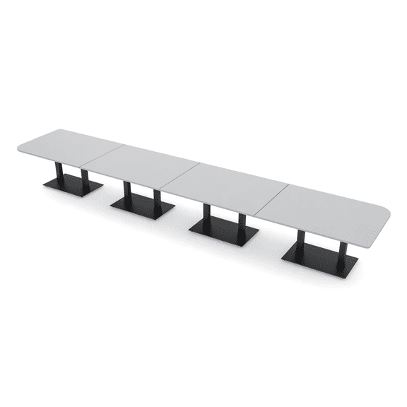 22 Person Duo Shaped Boardroom Table With Metal Base Power And Data