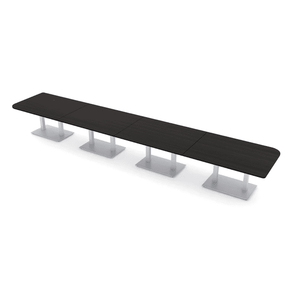 22 Person Duo Shaped Boardroom Table With Metal Base Power And Data