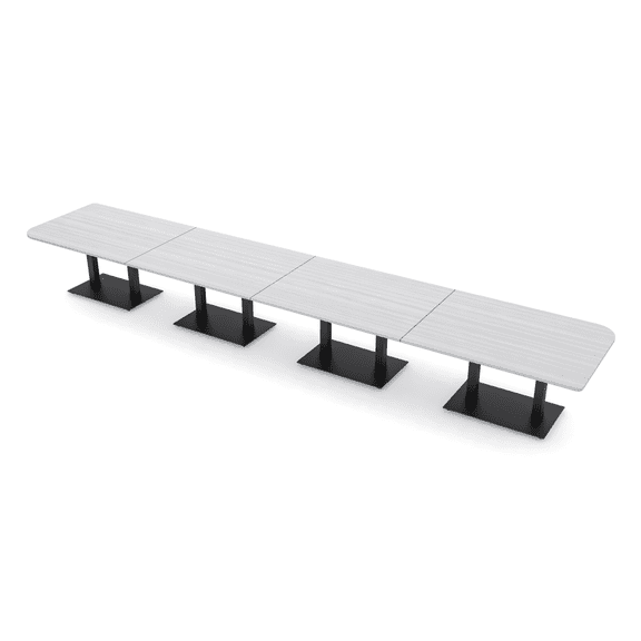 22 Person Duo Shaped Boardroom Table With Metal Base Power And Data
