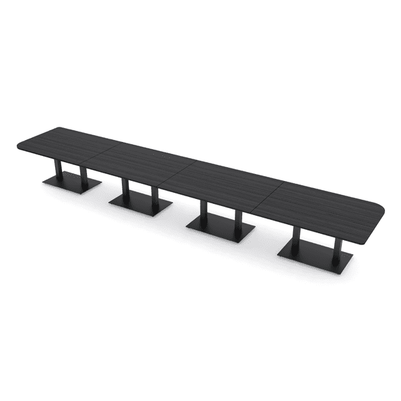 22 Person Duo Shaped Boardroom Table With Metal Base Power And Data