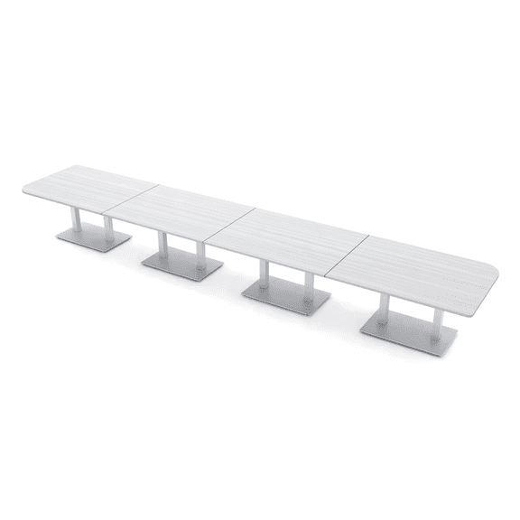 22 Person Duo Shaped Boardroom Table With Metal Base Power And Data