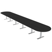 22 Person Modular Racetrack Boardroom Table Metal T Bases Power Units