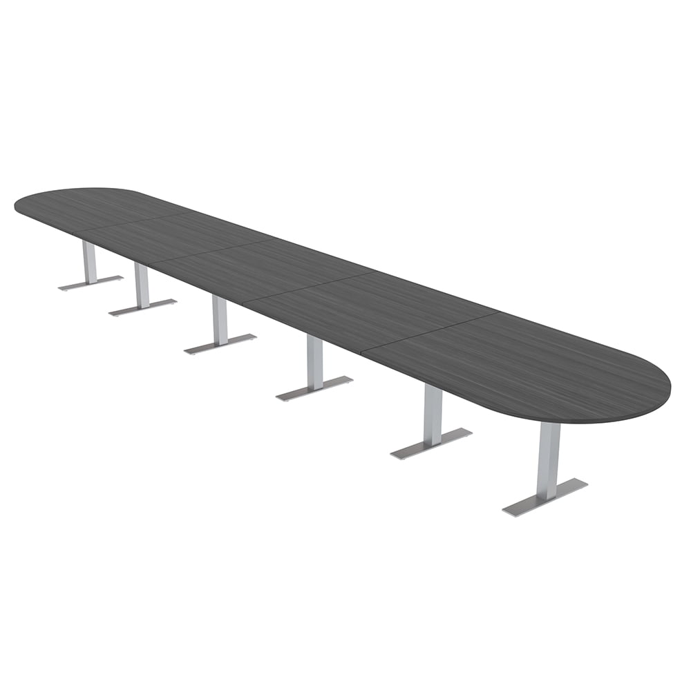 22 Person Modular Racetrack Boardroom Table Metal T Bases Power Units ...
