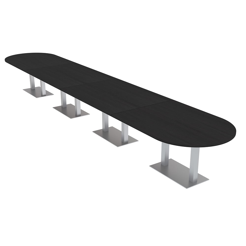 22 Person Modular Racetrack Conference Table Metal Bases Power Modules ...