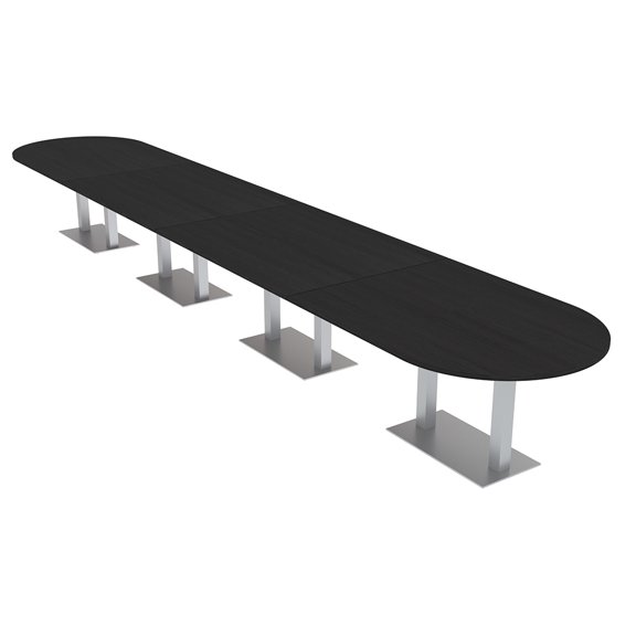 22 Person Modular Racetrack Conference Table Metal Bases Power Modules