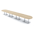 thumbnail image 1 of 22 Person Modular Racetrack Conference Table Metal Bases Power Modules, 1 of 5