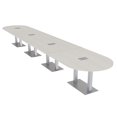 thumbnail image 1 of 22 Person Modular Racetrack Conference Table Metal Bases Power Modules, 1 of 7