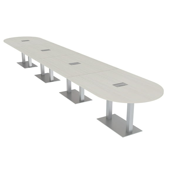 22 Person Modular Racetrack Conference Table Metal Bases Power Modules