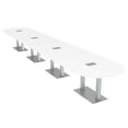 thumbnail image 1 of 22 Person Modular Racetrack Conference Table Metal Bases Power Modules, 1 of 7