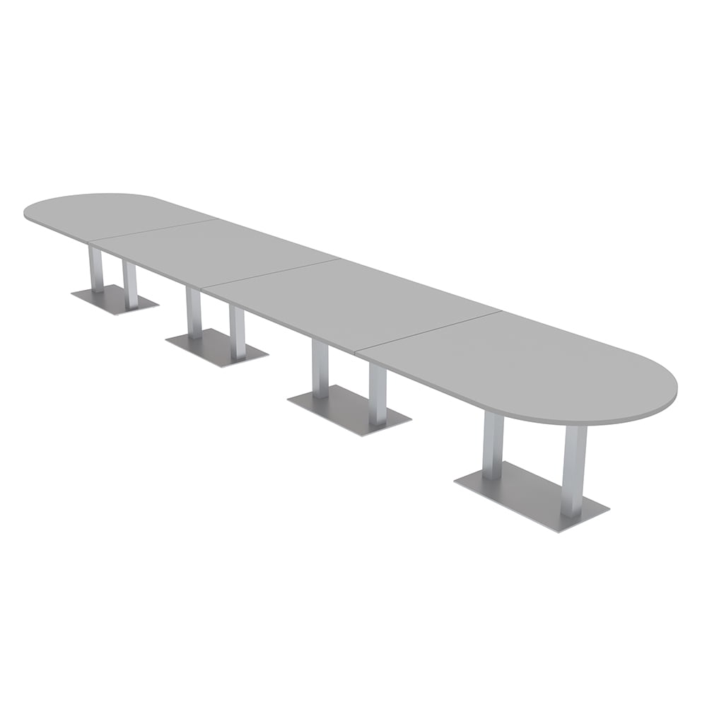 22 Person Modular Racetrack Conference Table Metal Bases Power Modules ...