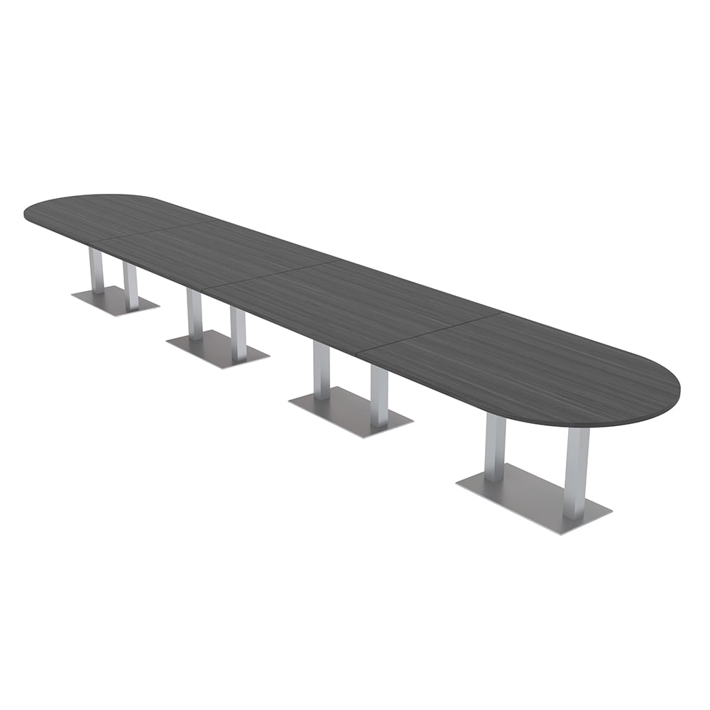 22 Person Modular Racetrack Conference Table Metal Bases Power Modules ...