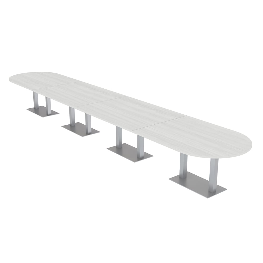 22 Person Modular Racetrack Conference Table Metal Bases Power Modules ...