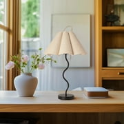 22" Petal Metal Table Lamp with Beige Petal Shades