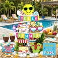thumbnail image 1 of 22-Piece Summer Themed Layered Tray Decor Set, Tropical Wooden Centerpiece Ornament, Tabletop Display for Kitchen Living Room Patio Party Decoration, 1 of 7