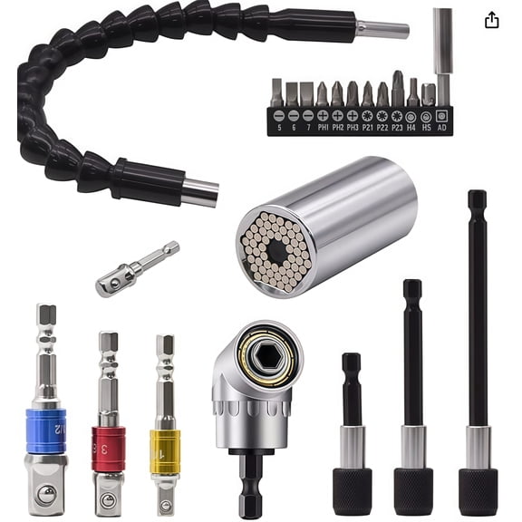 22 Piece Turnable Screwdriver Adapter Set for Achieving Flexible Angles
