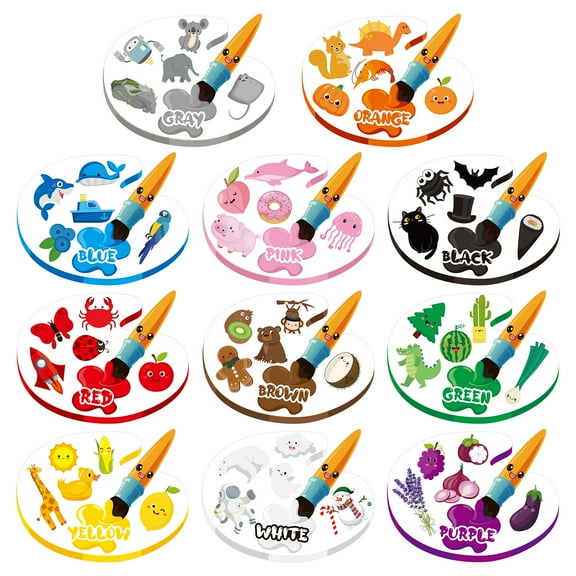 22 Pieces Colour Posters Early Learning Puzzle Set for Kids, Sticker Palette Cardstock for DIY Crafts