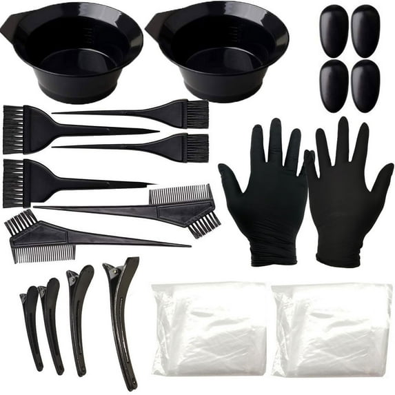 22 Pieces Hair Dye Coloring Kit Hair Tinting Bowl Dye Brush, Ear Cover, Gloves for Hair Coloring Bleaching Hair Dryers DIY Salon Hair Dye Tools Hair Dye Tools