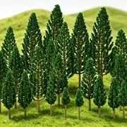 22 Pieces Model Trees 1.18-6.29 Inch Mini Diorama Trees Mixed Model Tree Train Trees Miniature Forest Railroad Scenery Pine Trees Architecture Trees For Diy Scenery Landscape, Natural Green