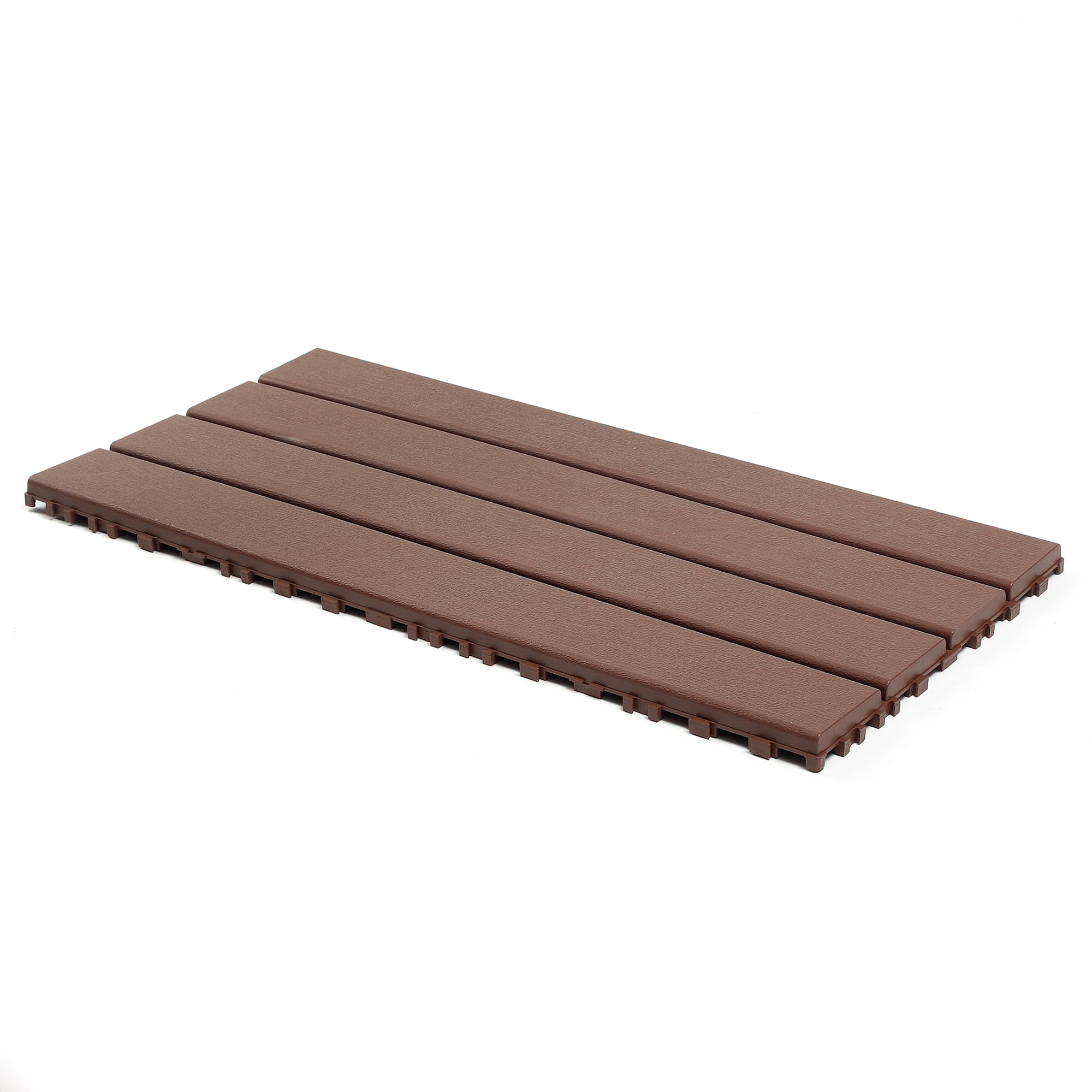 22 Pieces Outdoor Terrace Deck Tiles, Diy Interlocking Decking Floor Tiles, Easy To Install Patio Tiles for Indoor And Outdoor Balcony Backyard Poolside, Brown